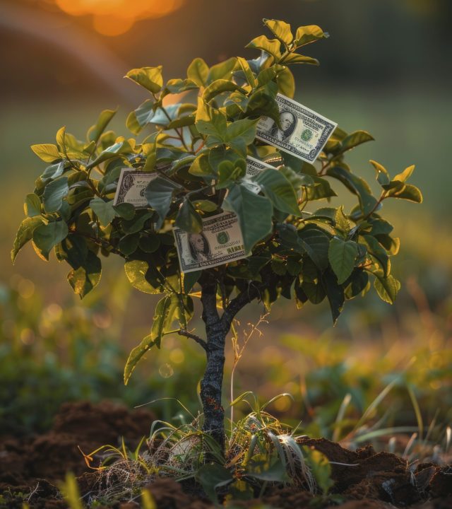 3d rendering money tree
